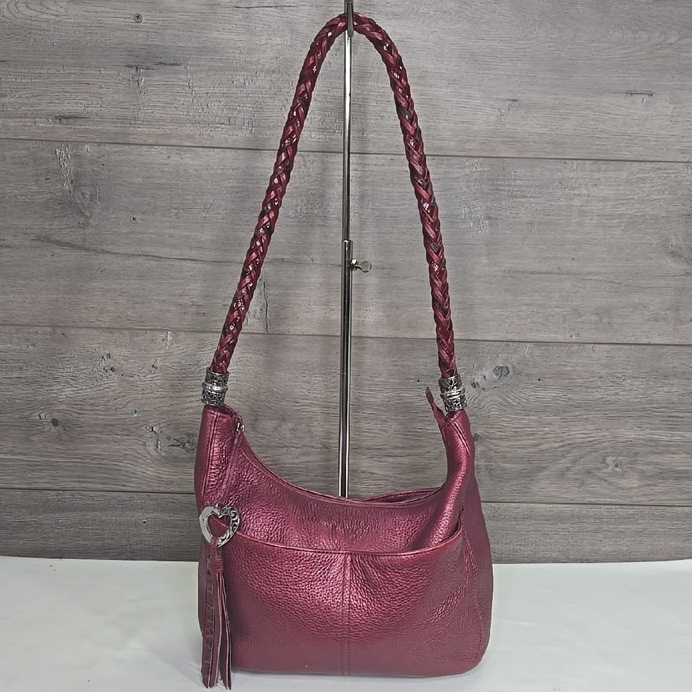Brighton Metallic Dark Red Shoulder Bag